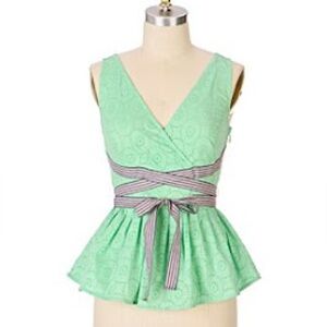 ANTHROPOLOGIE MINT SPRIG SURPLICE BY ODILLE sz 4